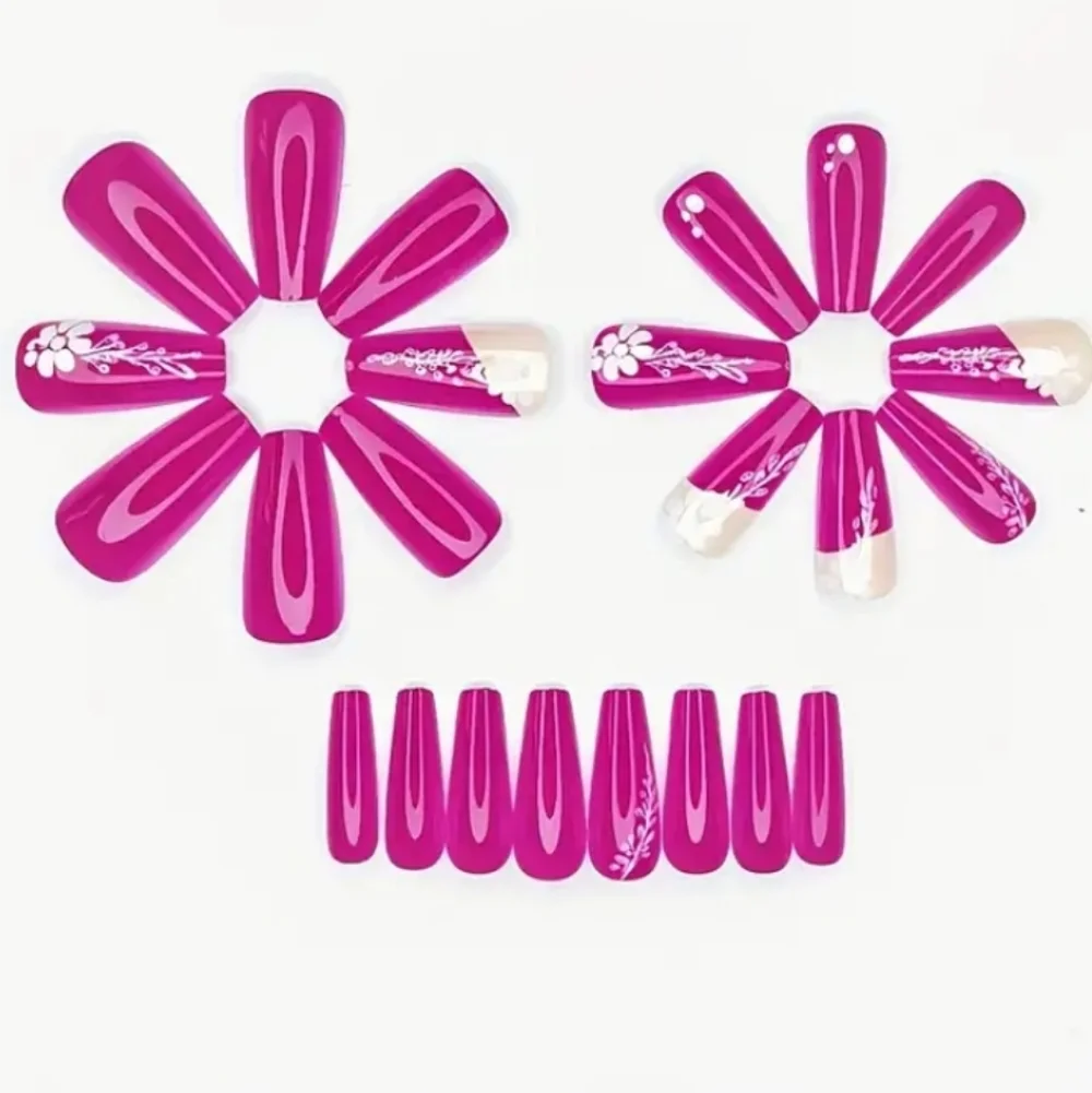 🔥3/$21 Vibrant Pink Press On Nails